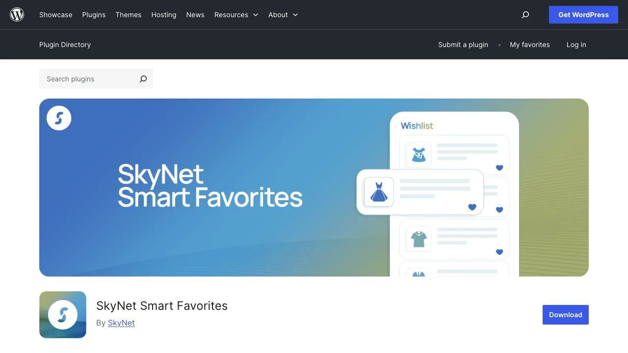 SkyNet Smart Favorites on WordPress.org